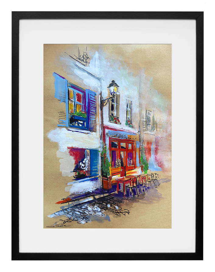 gouache-aquarelle-restaurant-le-poulbot-paris-montmartre-amalie-galstyan-artiste-peintre