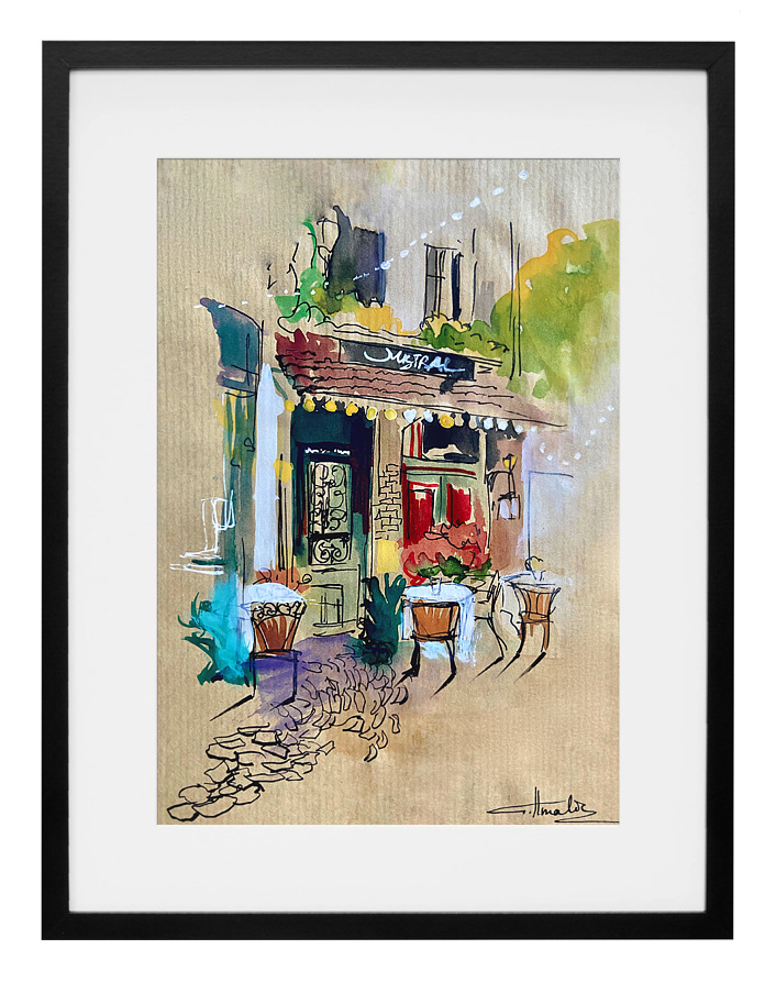 peinture-aquarelle-cafe-le-mistral-paris-amalie