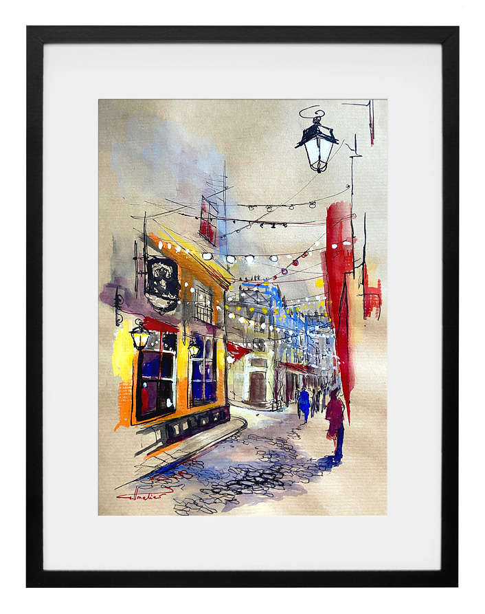 peinture-aquarelle-encre-passage-saint-andre-des-arts-paris